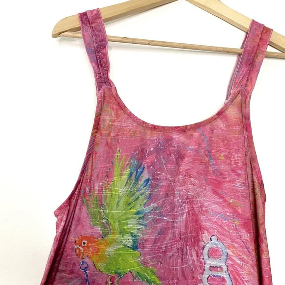 Leoma Lovegrove Colorful Wearable Art Lovebirds Bird Cage Women's Dress Small - Picture 2 of 7